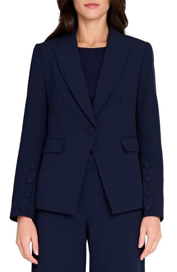 タハリエーエスエル レディース アウター ジャケット・ブルゾン ブレザー Tahari ASL OneButton Blazer Deep Navy ネイビー