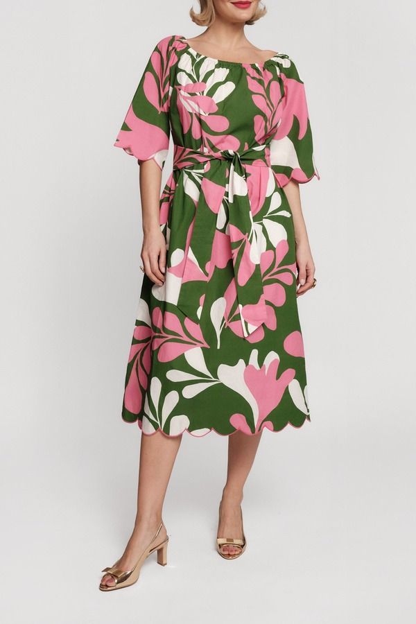 フランセスバレンタイン レディース トップス ワンピース ミディ Frances Valentine Coco Midi Dress MidCentury Palm TreetopMulti マルチカ