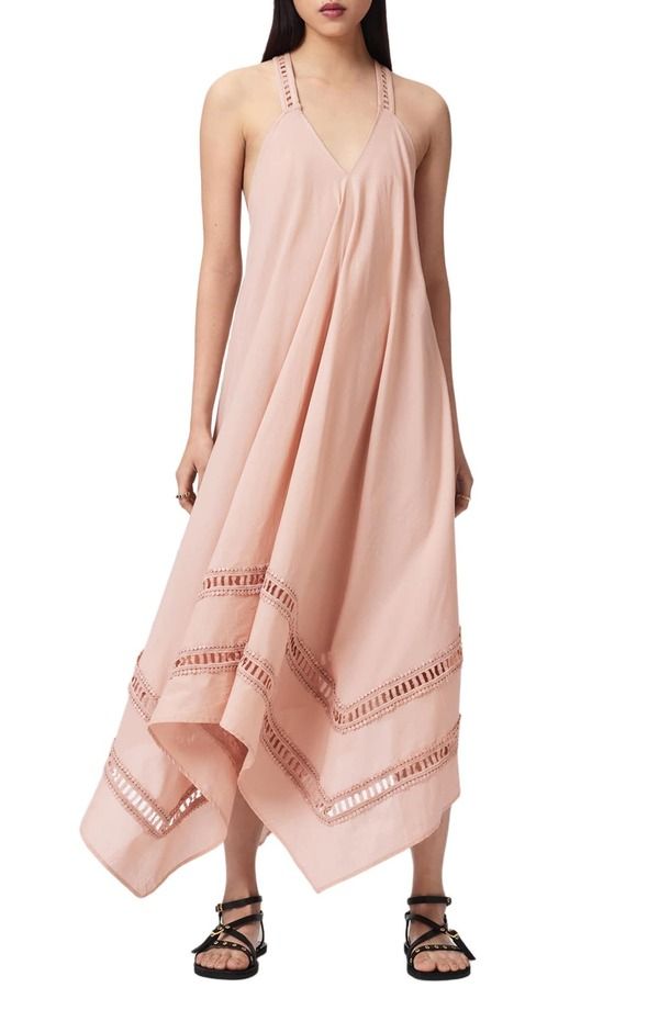 オールセインツ レディース トップス ワンピース コットン AllSaints Lil Handkerchief Hem Cotton Dress Blush Pink ピンク