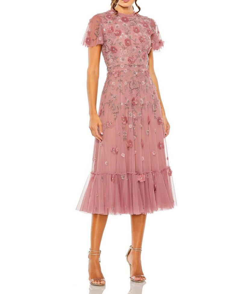 マックダガル レディース トップス ワンピース A ライン ハイネック プチ Mac Duggal Petitembellished High Neck Flutter Sleeve A Line D 101,900円