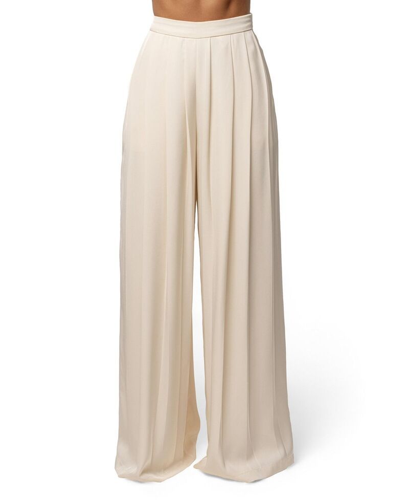 ジェイラックスレーベル レディース ボトムス カジュアルパンツ ワイドレッグ プリーツ JLUXLABEL Clara Wide Leg Pleated Trousers Buttercream