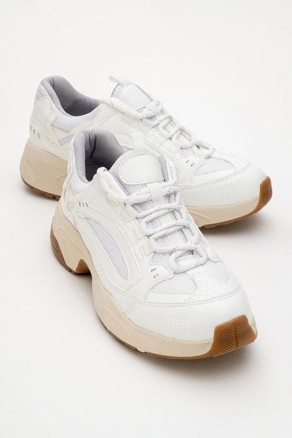 プロローグシューズ レディースニーカー プリント メッシュ Prologue Shoes Bambi Printed Mesh Sneakers White Faux Leather ホワイト