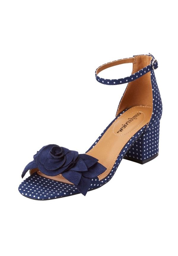 コンフォートビュー レディース シューズ サンダル Comfortview The Ona Sandal Navy Dot ネイビー