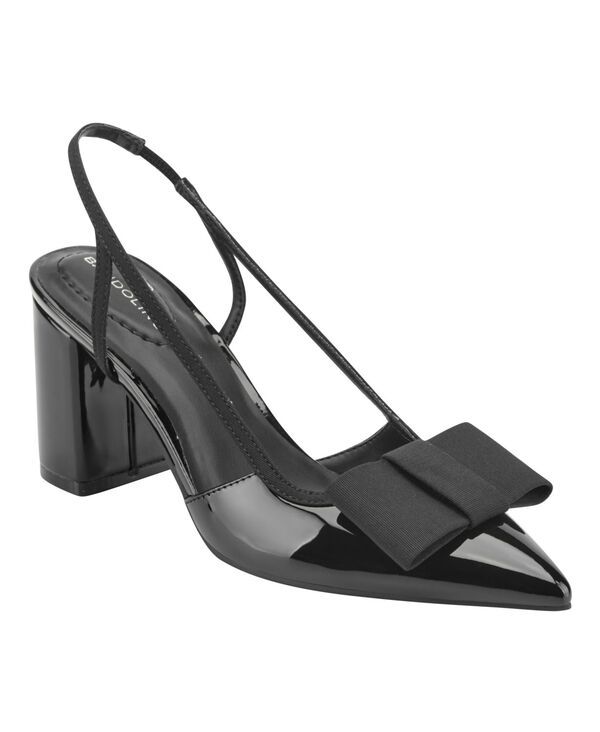 バンドリーノ レディース シューズ パンプス ヒール Bandolino Womensanessa Bow Block Heel Slingback Pumps Black Patent ブラック