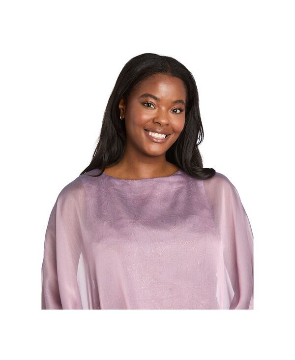 アールアンドエムリチャーズ レディース トップス ワンピース R M Richards Womens Glitter Boat Neck Cocktail Dress Orchid