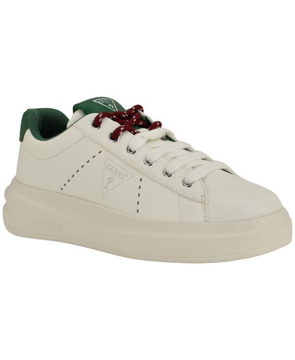 ゲス レディース シューズ スニーカー プラットフォーム レース GUESS Womens Eliva Two Toned Laces Platform Sneaker White Suede ホワイ