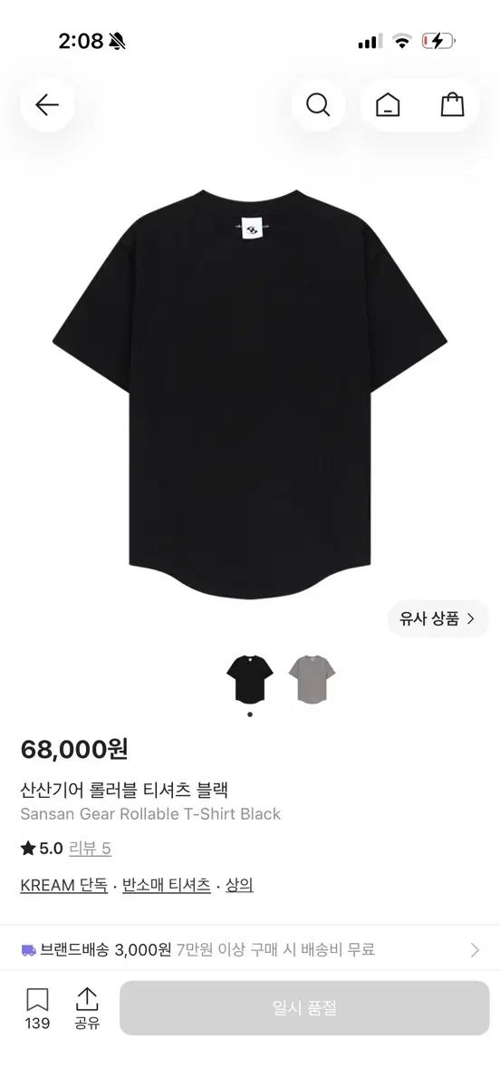 サンサンギアー ロール Tシャツ ブラック 2