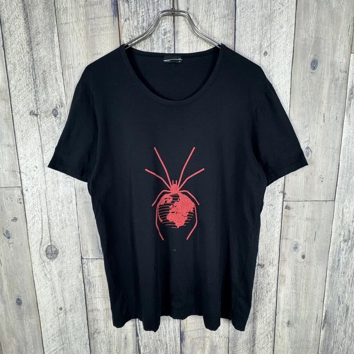 LAD MUSICIAN ラッドミュージシャン ブラック 日本製 SUCCESS ROCKER スパイダー 蜘蛛 プリント 半袖 Tシャツ TEE メンズ 44 サイズ