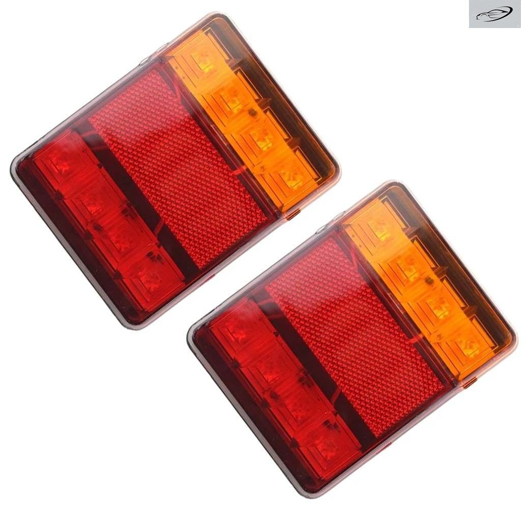 LEDテールライト 赤/オレンジ 2個セット 12V車セダン用 ハザードLED テールライト ランプリアライト2個セット