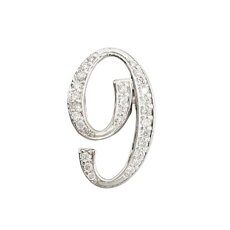 YUKIZAKI NOMBRE ユキザキ ノンブル No.9 ナンバー 9 ペンダント トップ Sサイズ Y.NOMBRE.12.9.9.S ネックレス ダイヤモンド ホワイトゴールド 750WG K18WG 18KWG メンズ レディース ユニセックス