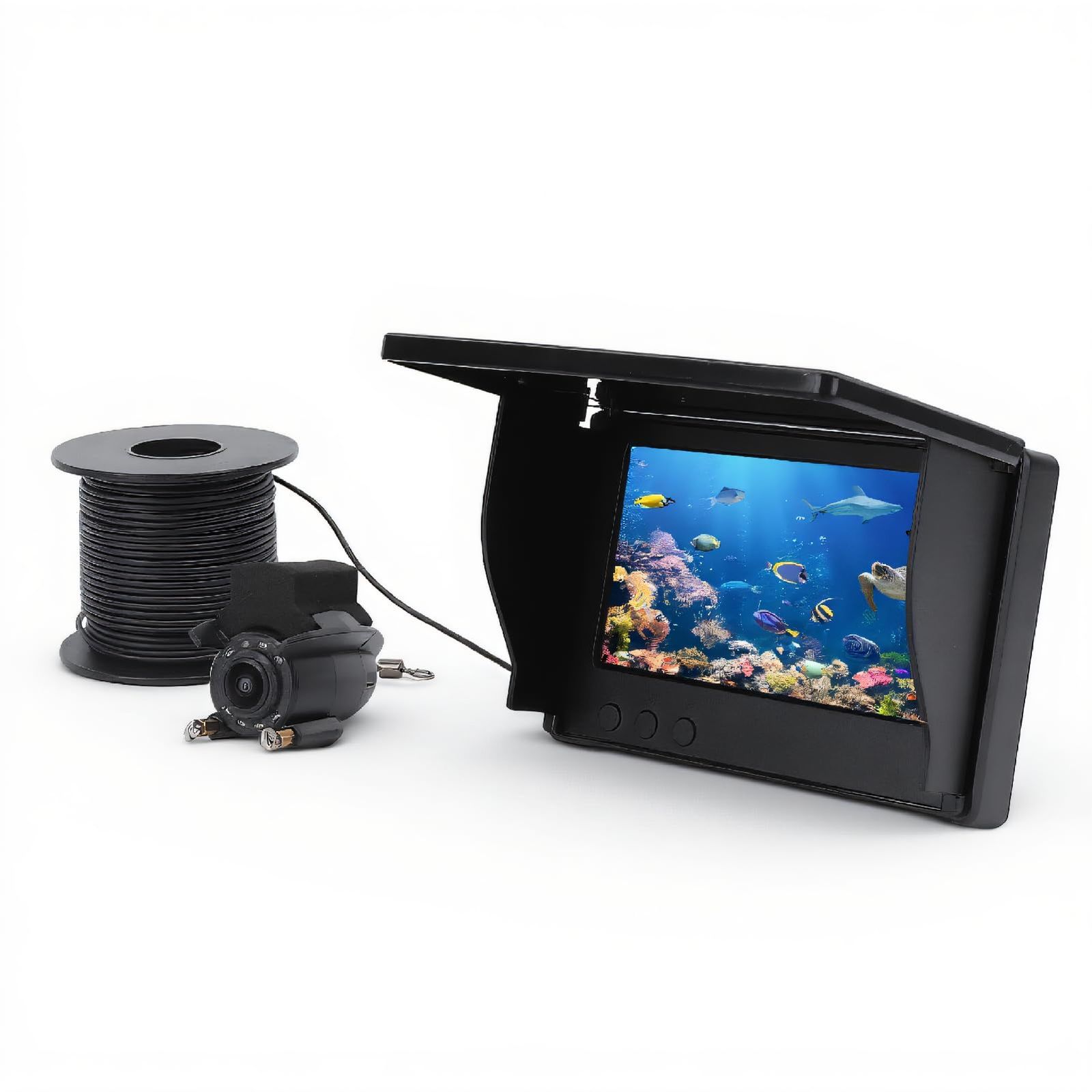 水中釣りカメラ、ポータブル1080P HD魚群探知機カメラ、4.3インチ