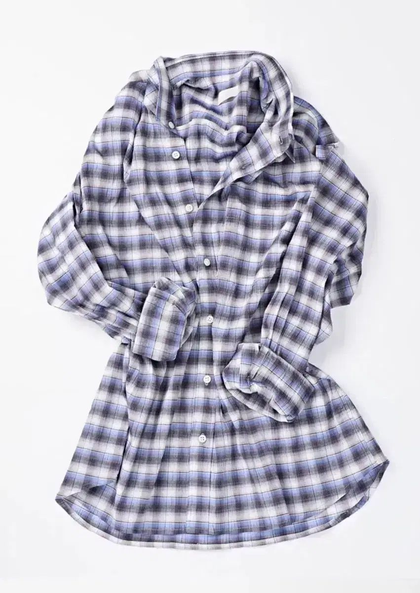 モマデザイン / クリンクル CHECK シャツ ブルー japan fabric / 48 10,637円