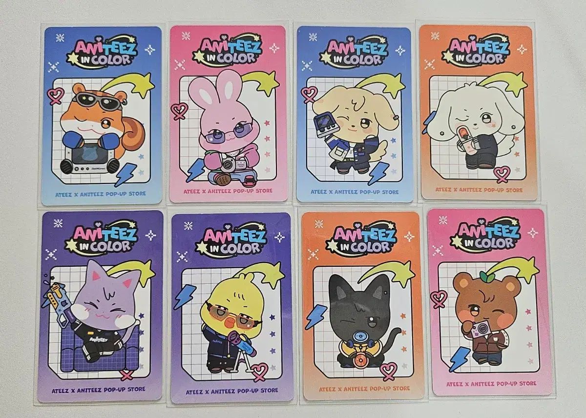ATEEZ ポップアップ IN COLOR 5万ウォン 購入特典 トレカ 8枚 ATEEZ（エイティーズ・アチズ）ANITEZ IN COLOR ポップアップ 購入