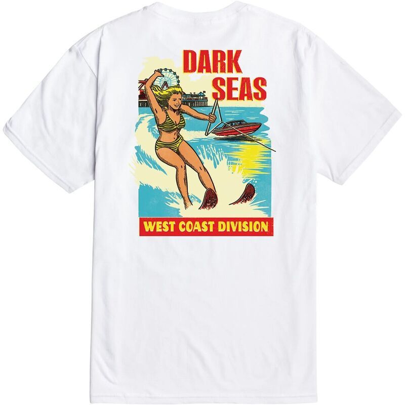 ダークシーズ メンズ トップス Tシャツ Dark Seas West Coast Water Decal TShirt Mens White ホワイト