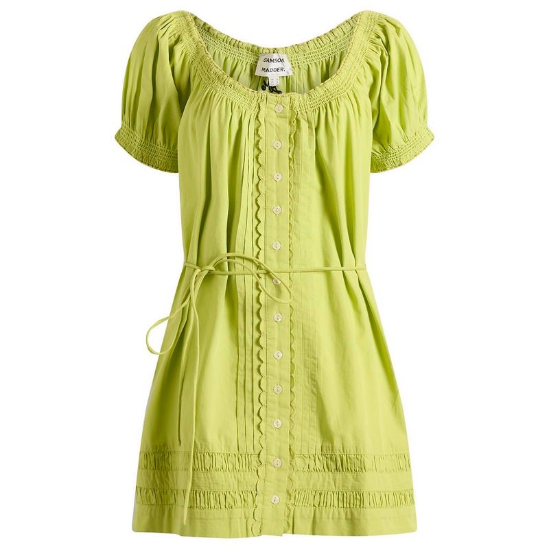 ダムソンマダー レディース トップス ワンピース ミニ Damson Madder Jayne Mini Dress Celery