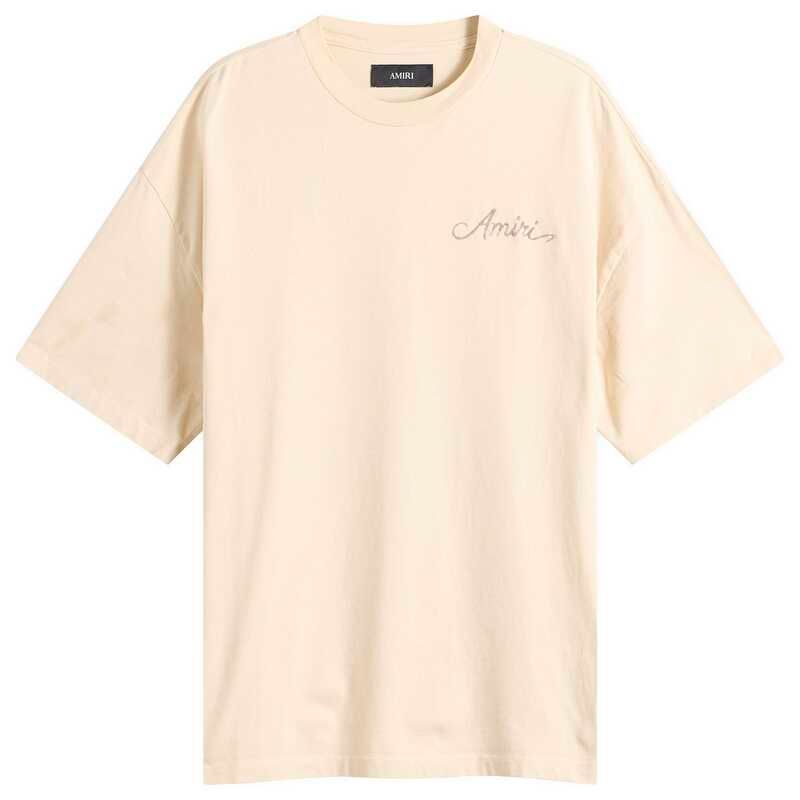 アミリ メンズ トップス Tシャツ Amiri MA Check Patch Skate TShirt Alabaster チェック