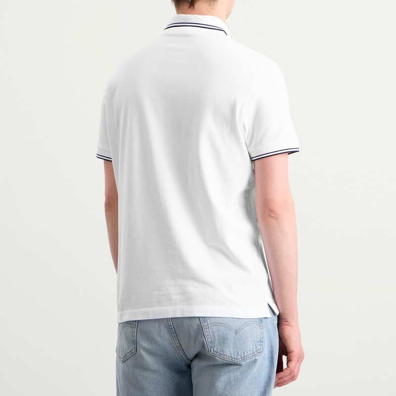 ト*太様 STONE  ストーンアイランドホワイト ポロシャツ スリ ストーンアイランド メンズ トップス ポロシャツ ロゴ Stone Island