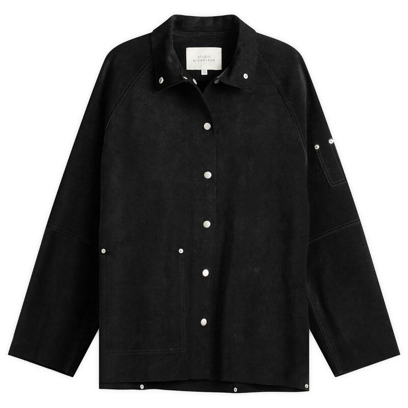 スタジオニコルソン レディース アウター ジャケット・ブルゾン スエード Studio Nicholson Dash Suede Jacket Black ブラック