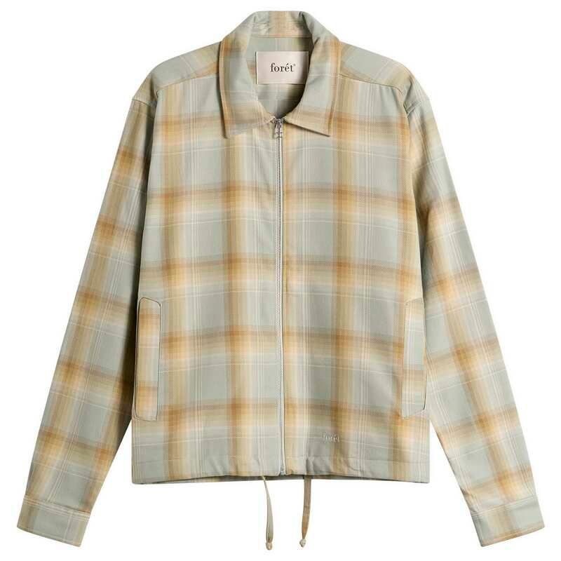 フォレ メンズ トップス シャツ Foret Loft Zip Overshirt Green Oxide Check グリーン