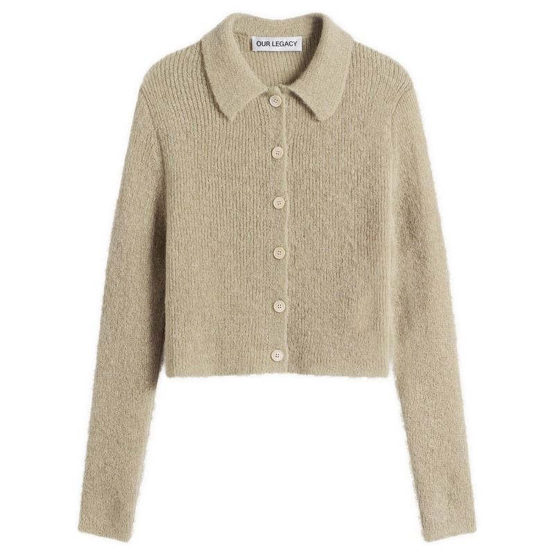アワーレガシー レディース アウター カーディガン ポロシャツ Our Legacy Mazzy Polo Cardigan Soft Sage Fuzzy Alpaca セージ