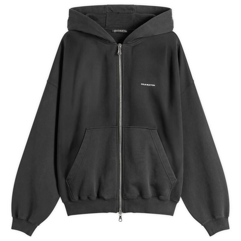 コール バクストン メンズ アウター パーカー・スウェット ミニ ロゴ Cole Buxton Mini Logo Zipped Hoodie Vintage Black ブラック