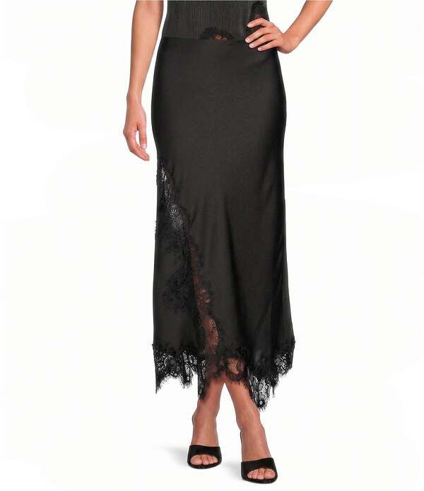 スカイズアブルー レディース ボトムスカート アシンメトリー ミディ レース Skies Are Blue Mixed Lace Asymmetric Hem Coordinating Slip Mi 19,695円