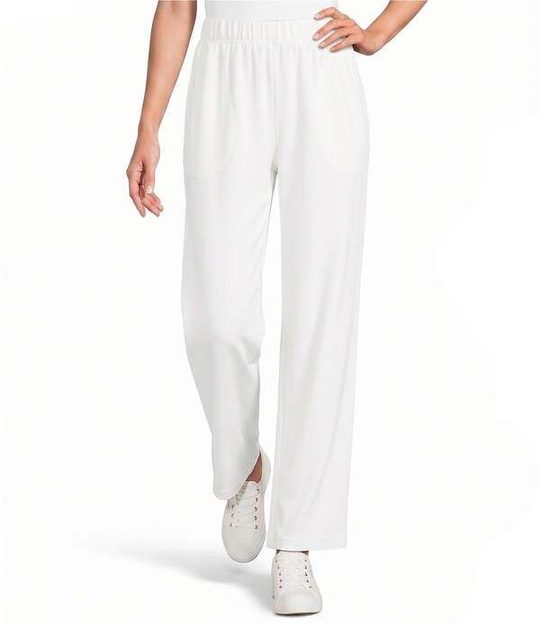 カレッサ レディース ボトムス カジュアルパンツ ニット Calessa Coordinating Knit Modal PullOn Pants White ホワイト