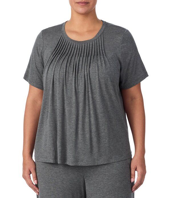 ダナキャラン レディース トップス シャツ プラスサイズ ニット ジャージー DKNY by Donna Karan Plusize Short Sleeve Round Neck Jersey Kn