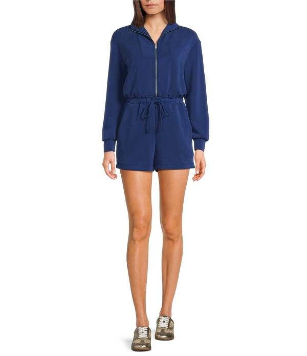 カッパーキー レディース トップス ワンピース ハーフジップ ロンパース Copper Key Long Sleeve Quarter Zip Romper Navy ネイビー