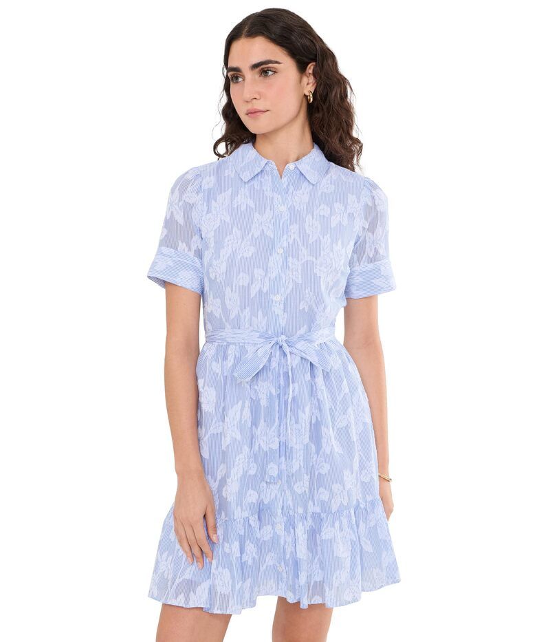 セセ レディース トップス ワンピース ミニ シャツ コットン Cece Cotton Burnoutie Waist Mini Shirt Dress Ultra White ホワイト