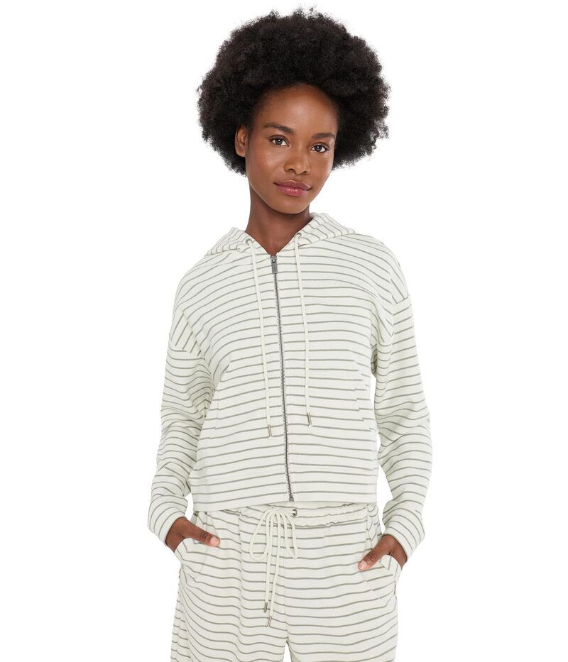 スプレンディット レディース アウター コート Splendid Kennedy Stripe ZipUpale OakEuclyp ストライプ
