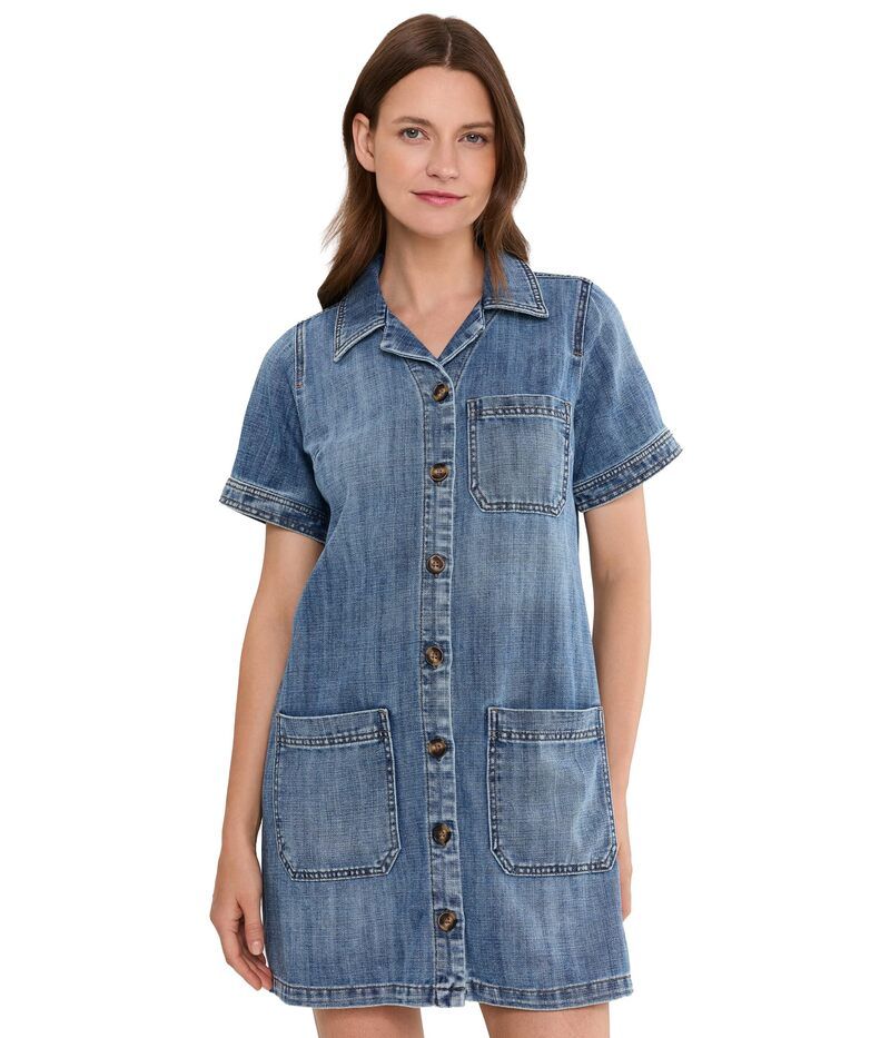カットフロムザクロス レディース トップス ワンピース デニム Kut From The Kloth Parker Denim Dress with Button Front and Pockets