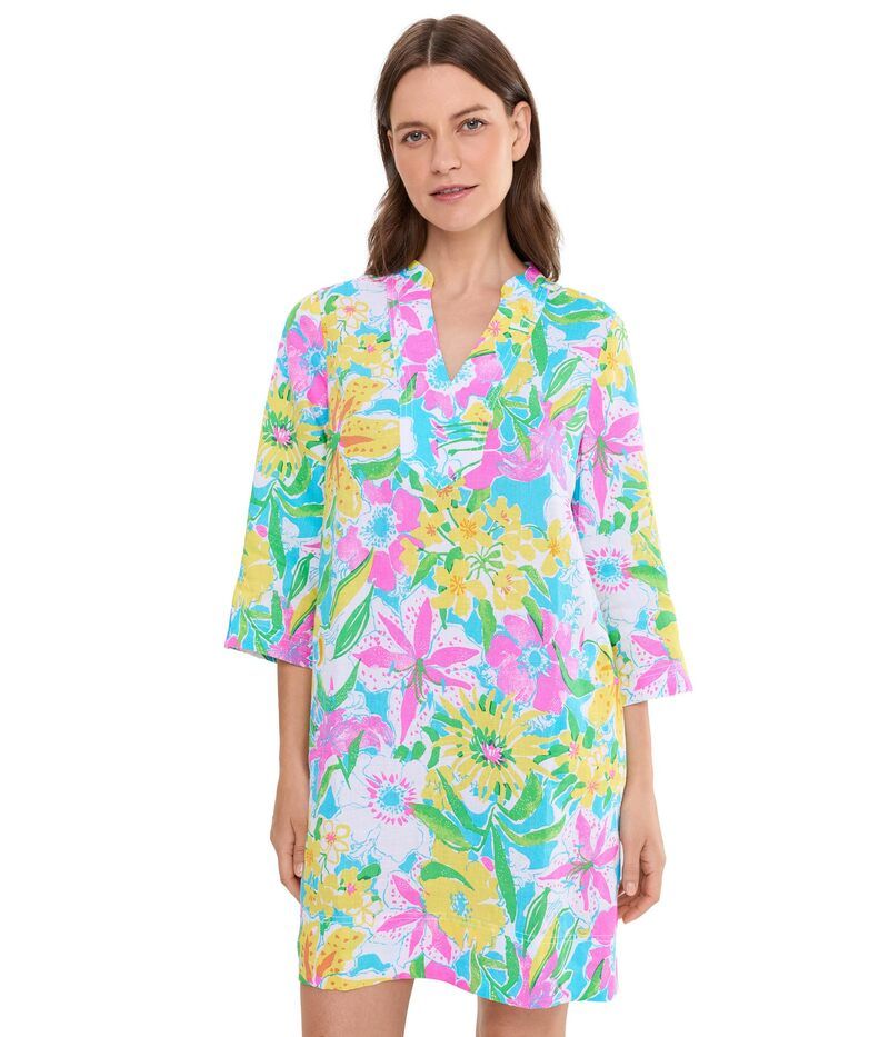 リリーピュリッツァー レディース トップス ワンピース リネン Lilly Pulitzer Annadetta Linen Tunic Dress Multi Lovely Li マルチカラー