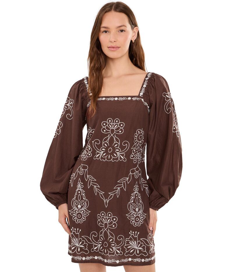 アドリアナ パペル レディース トップス ワンピース 刺繍 Adrianna Papell Embroideredress ChocolateEcru エクリュ 33,670円