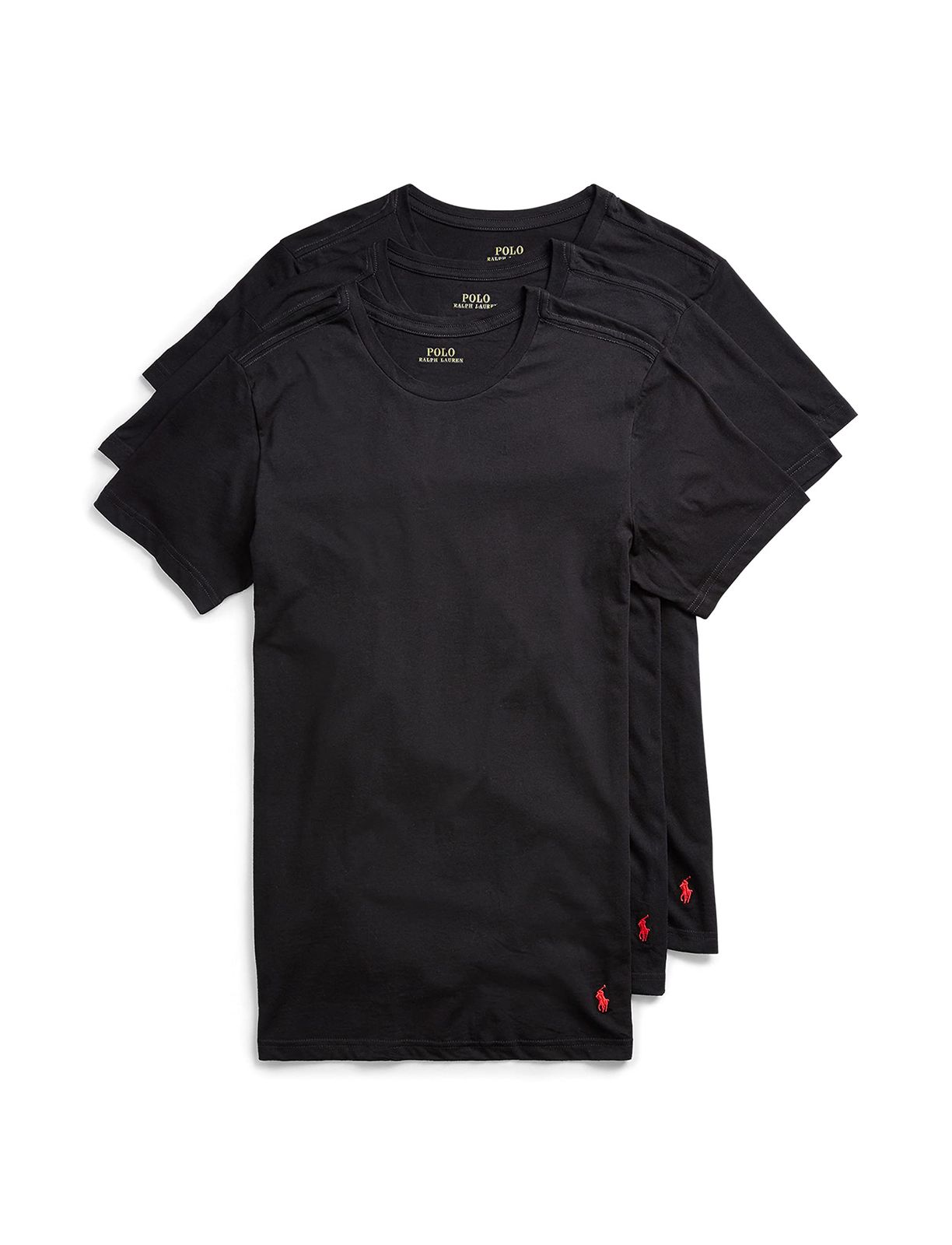 Polo Ralph Lauren メンズ スリムフィット 吸湿発散性 クルー3枚パック (JP, アルファベット, S, ブラック) [ブラック] [S]
