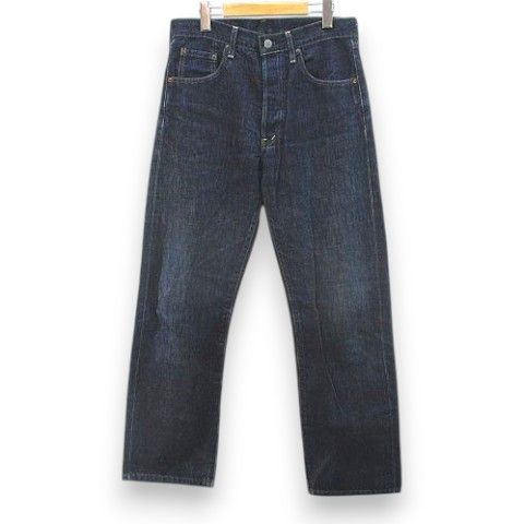 リーバイス Levi's 503B XX デニムパンツ ジーンズ ロング丈 W32L36 青系 ブルー 赤耳 ボタンフライ 加工 ラベル 日本製 ボーイズ