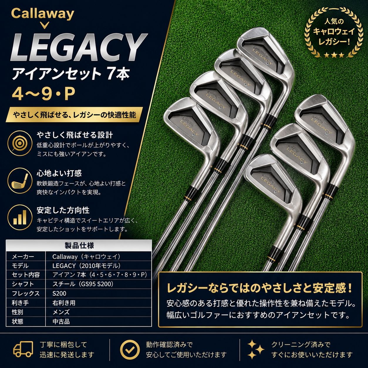Callaway LEGACY アイアンセット メンズ 右利き 2010 7本 - メルカリ