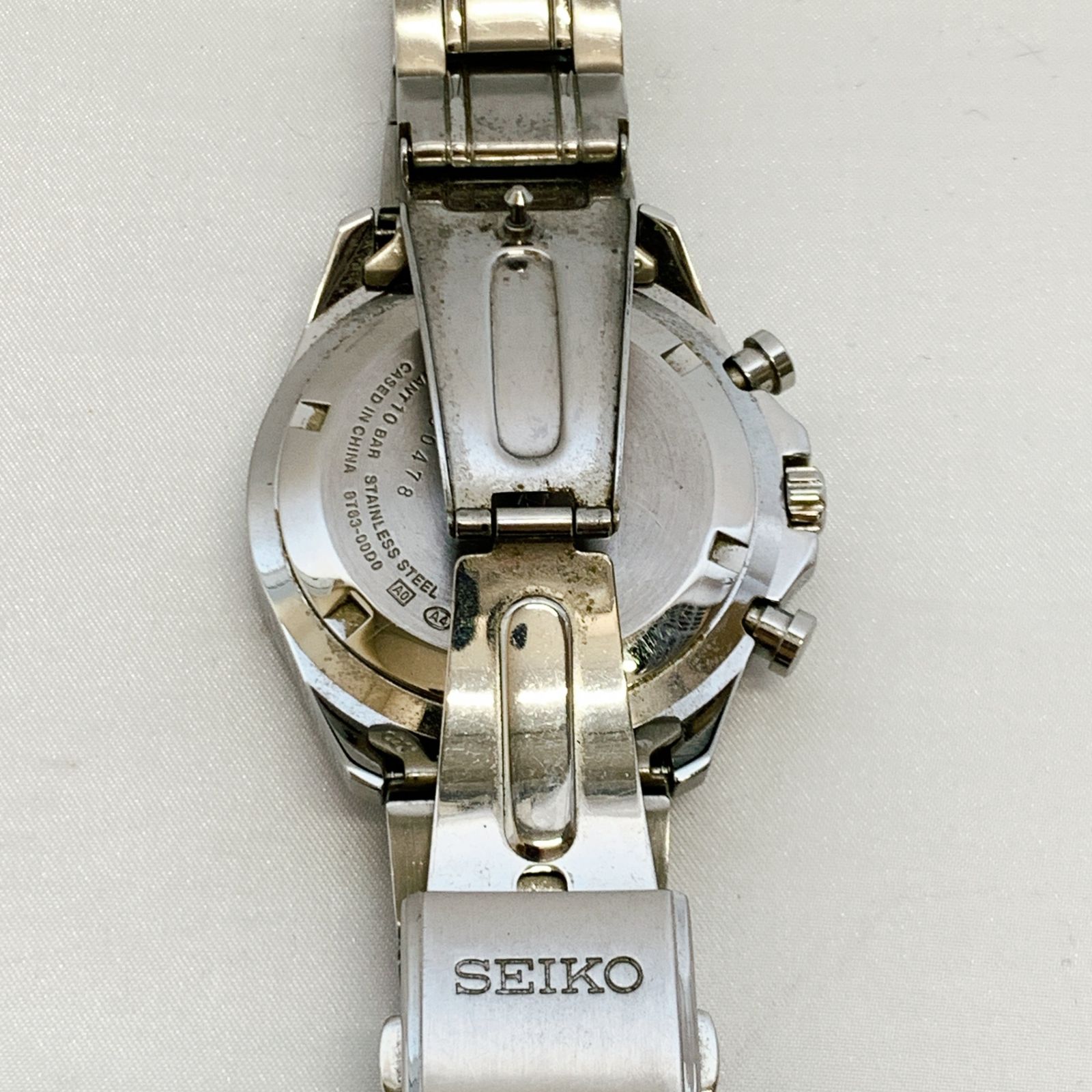 SEIKO セイコー CHRONOGRAPH クロノグラフ 8T63-00D0 腕時計 黒文字盤 