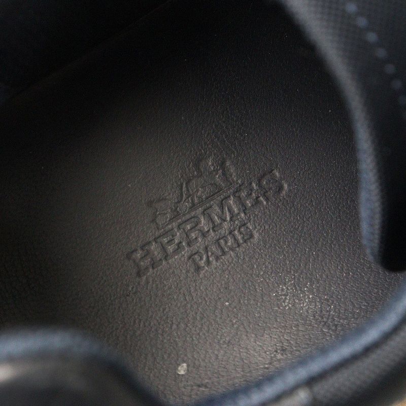 メンズ 最高級 エルメス HERMES DRIVE ドライブ スニーカー 41 マリン