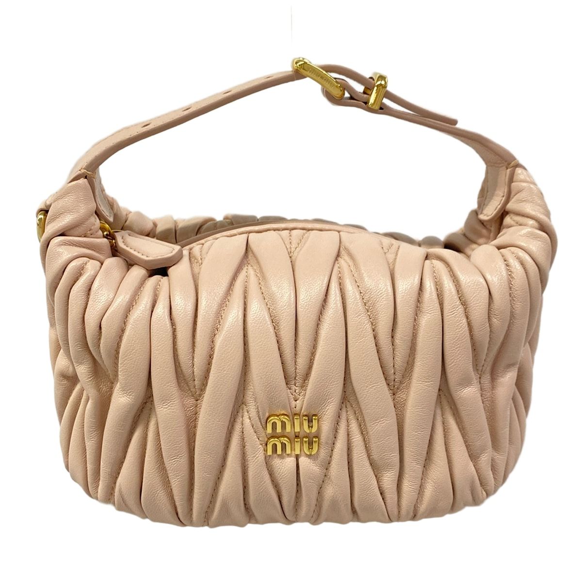 miumiu(ミュウミュウ) ハンドバッグ美品 マテラッセ 5NE026 CIPRIA(ライトピンク) ミニバッグ レザー