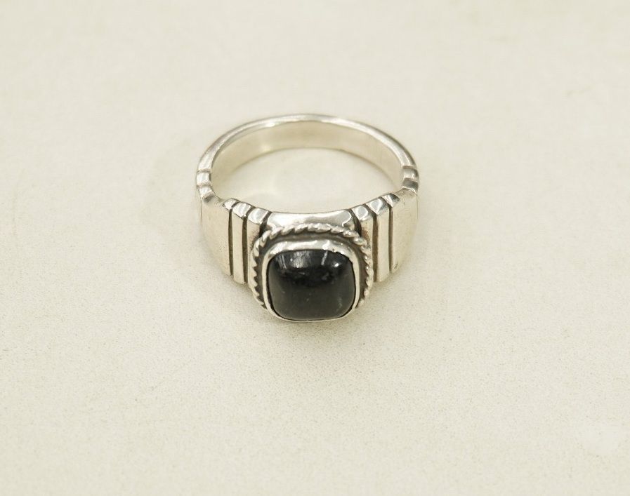 WAKAN SILVER SMITHワカン シグネット リング 指輪4429Q♪ 美品 WAKAN SILVER SMITH ワカン Brick Ring Signet ブラック オニキス