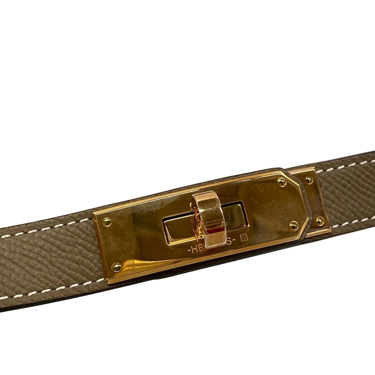 HERMES(エルメス) ベルト ケリー エトゥープ ピンクゴールド金具
