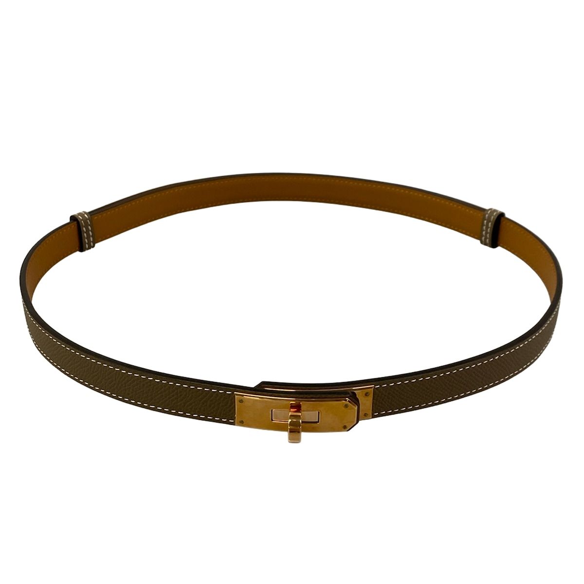 HERMES(エルメス) ベルト ケリー エトゥープ ピンクゴールド金具