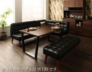 ダイニングセット ソファ ダイニング セット ヴィンテージ ソファダイニング 4人 合皮 4点セット(テーブル+ソファ1脚+アームソファ1脚+ベンチ1脚) 右アーム 黒 ブラック 幅150 88,292円