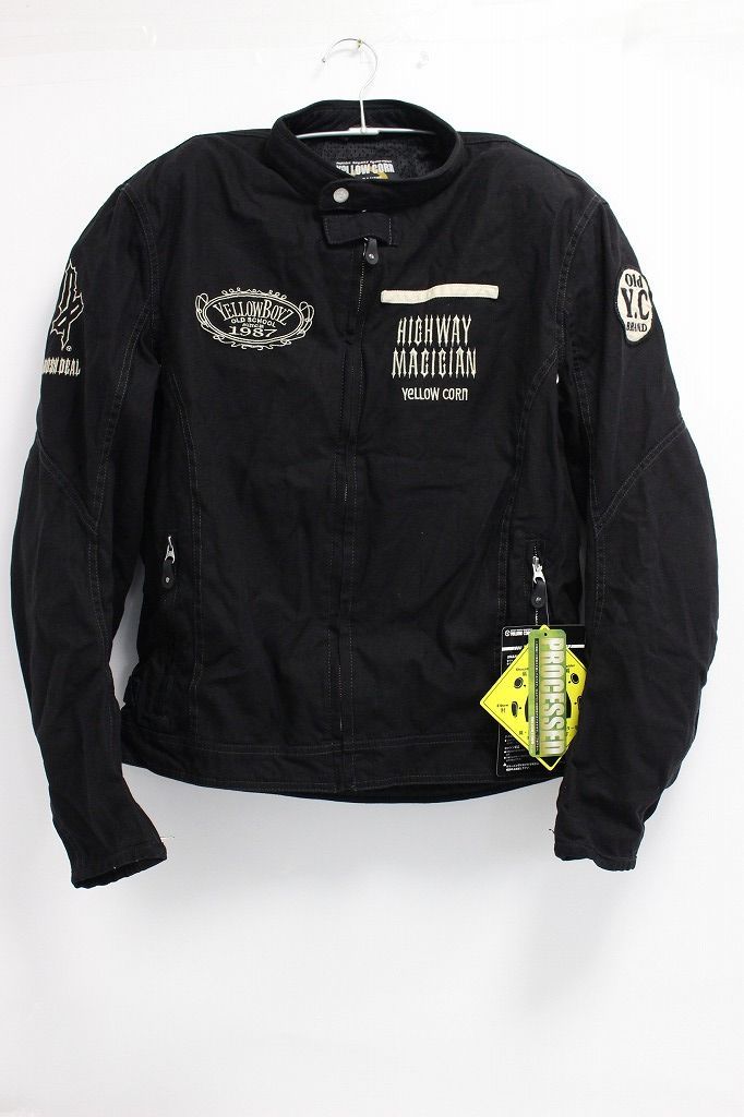 【タグ付き未使用】YeLLOW CORN イエローコーン YELLOW BOYZ COTTON JACKET コットンジャケット プロテクター付き サイズ3L ブラック系 7-N214/1/100