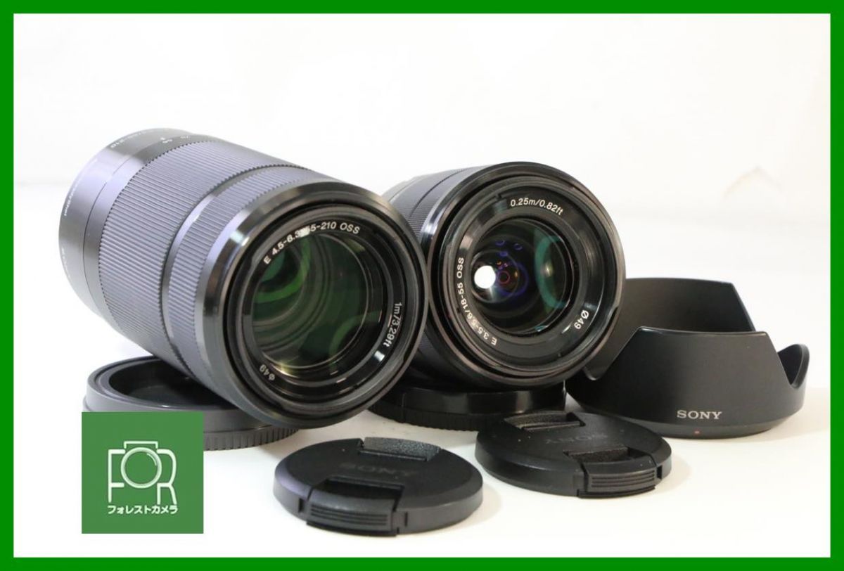 【動作保証・点検済】良品■ソニー SONY E 18-55mm F3.5-5.6+ 55-250mm F4.5-6.3■前後キャップ付き■2126