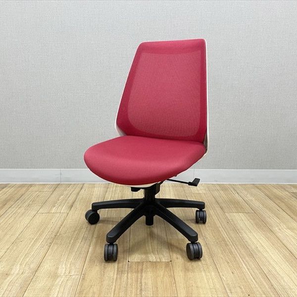 ★美品★ITOKI／イトーキ★ノナチェア★アジャスタブル肘付★ラズベリーレッド★ 椅子・チェア ノナチェア 肘無 オフィスチェア イトーキ ラズベリーレッド