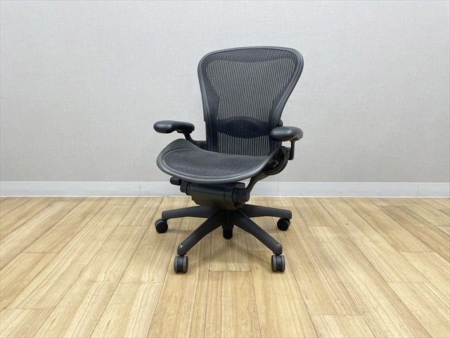 ハーマンミラー アーロンチェア Bタイプ スタンダード 肘付 ランバーサポート付 オフィスチェア HermanMiller ハーマンミラー ブラック