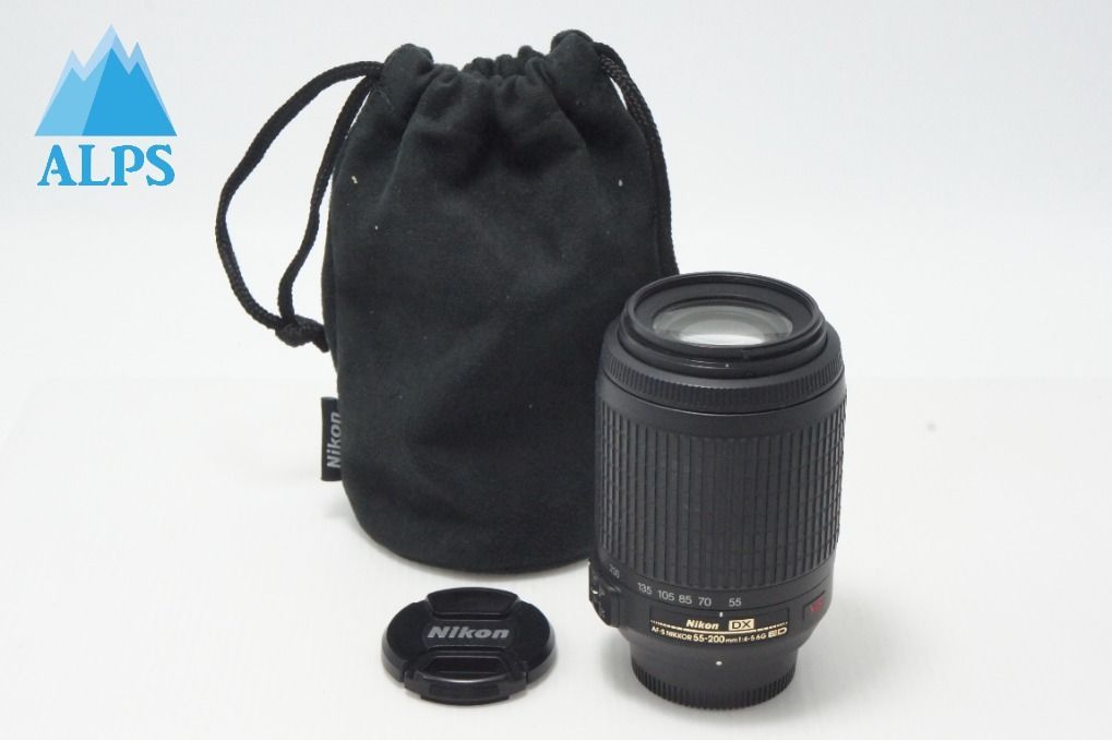 Nikon ズームレンズ55mm-200mm レンズフード・ポーチ付き Nikon ニコン AF-S DX NIKKOR 55-200mm F4-5.6G ED VR APS-C ズーム
