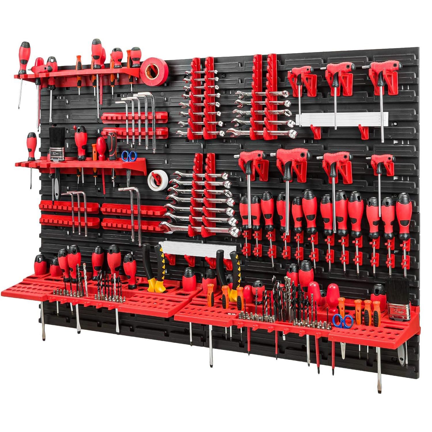 UYTON 部品収納ケース ツールボックス パーツボックス 壁掛け 工具入れ 壁【サイズ：115x77cm】 小物収納 有孔ボード 壁掛け収納ケース DIY道具 ガレージショップツールオーガナイザー ネジ、ナット、ボルト、釘、ビーズ、小物ハー ee39d568
